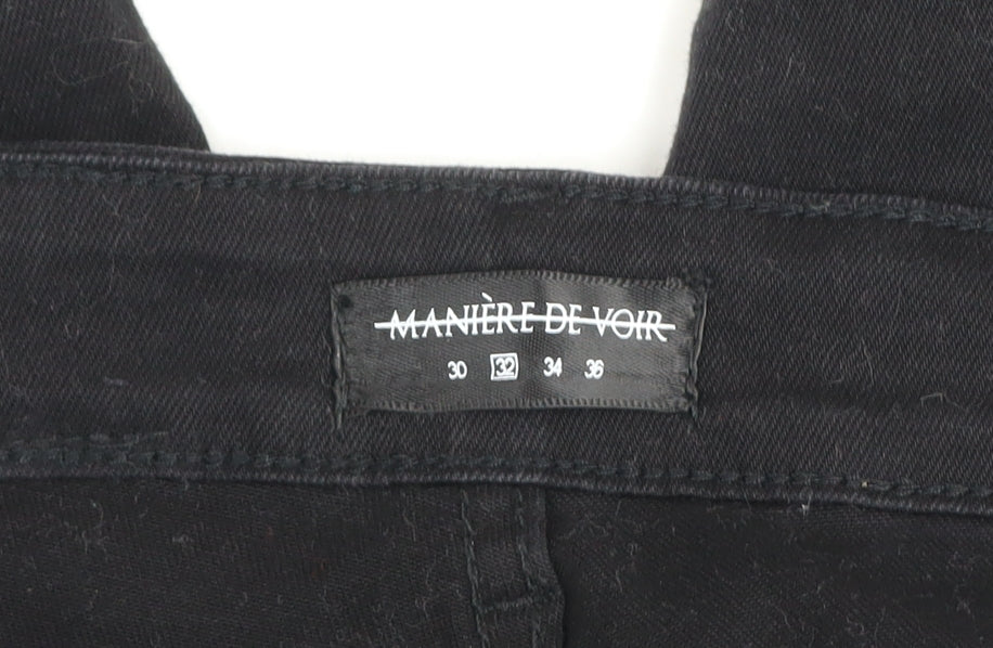 Manière De Voir Men's Black Slim Fit Distressed Skinny Jeans 32W 34L