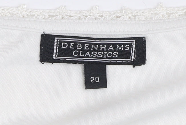 Debenhams Classics Women's Ivory Crochet Sequin Blouse Size 20