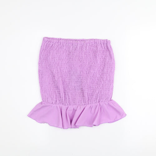 South Beach Women’s Purple Strapless Ruffle Camisole Top Size S