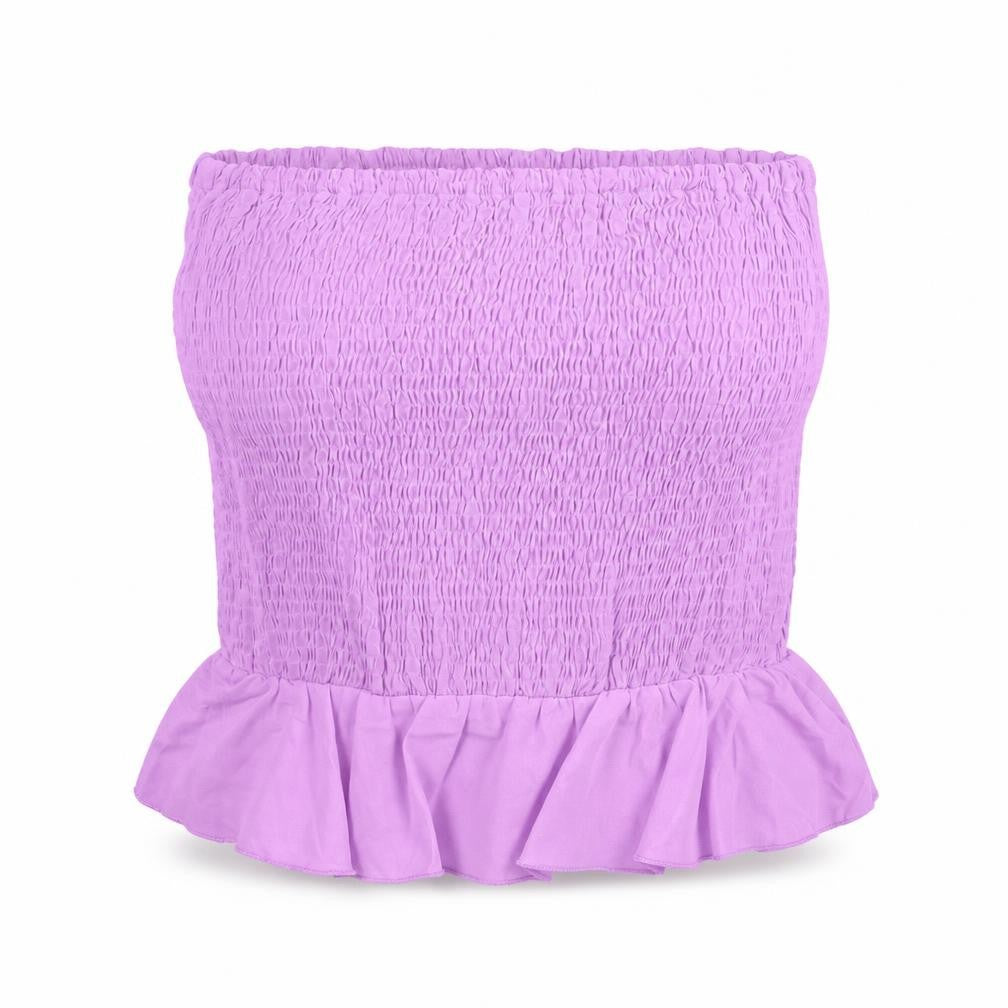 South Beach Women’s Purple Strapless Ruffle Camisole Top Size S