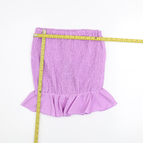 South Beach Women’s Purple Strapless Ruffle Camisole Top Size S