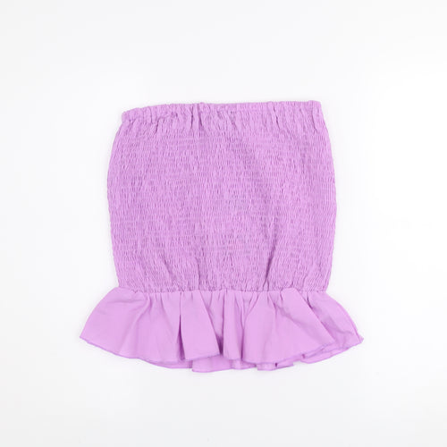 South Beach Women’s Purple Strapless Ruffle Camisole Top Size S