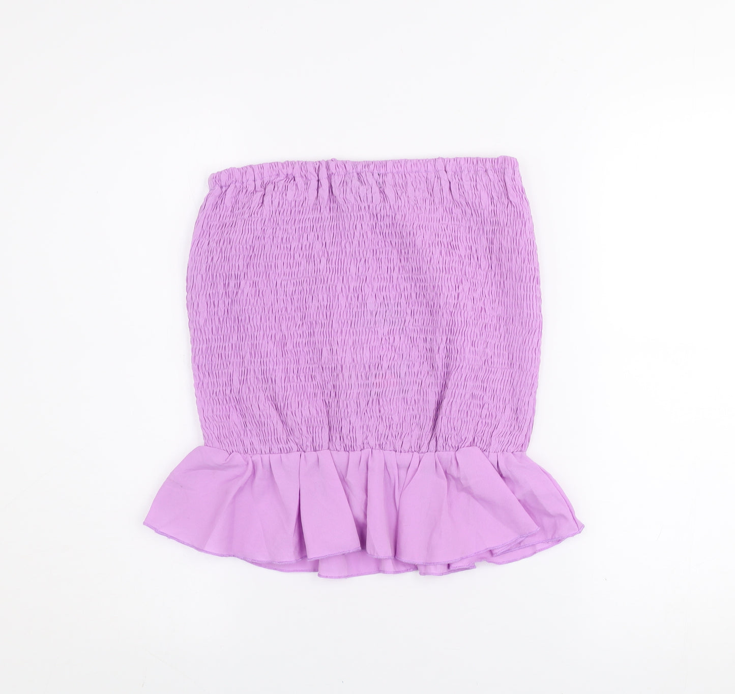 South Beach Women’s Purple Strapless Ruffle Camisole Top Size S