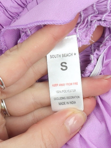 South Beach Women’s Purple Strapless Ruffle Camisole Top Size S