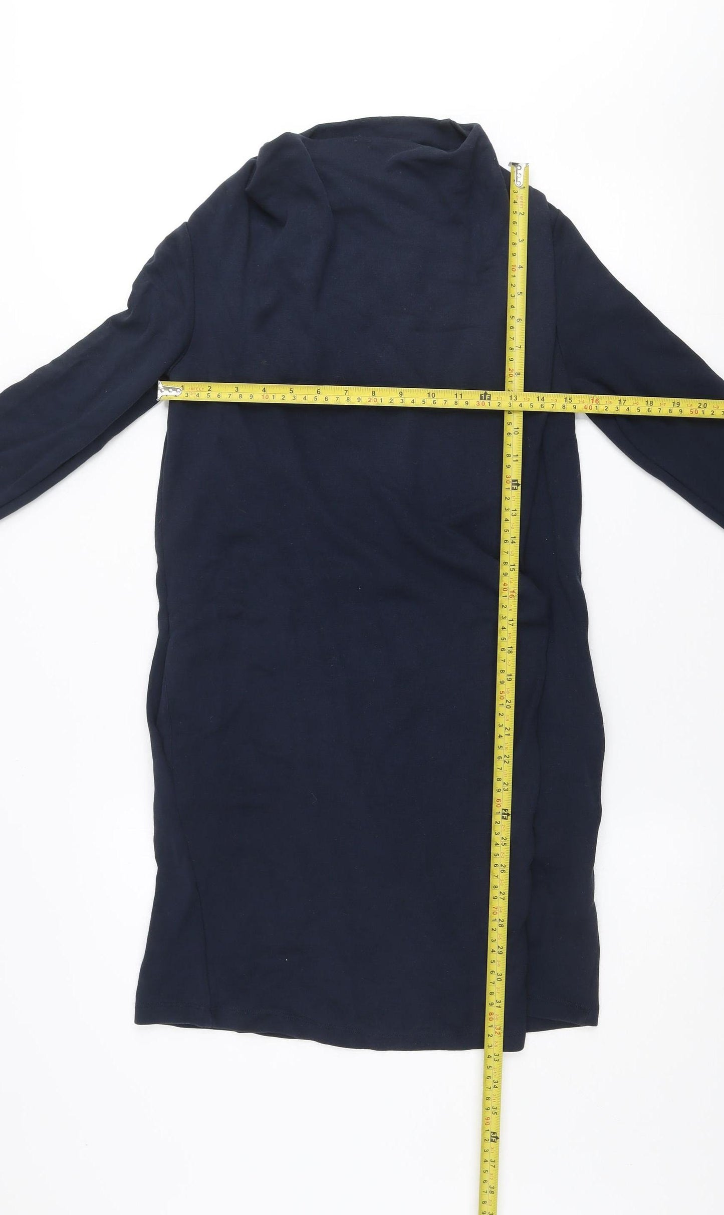 COS Women’s Blue Long Sleeve Shift Dress Size S Viscose Blend