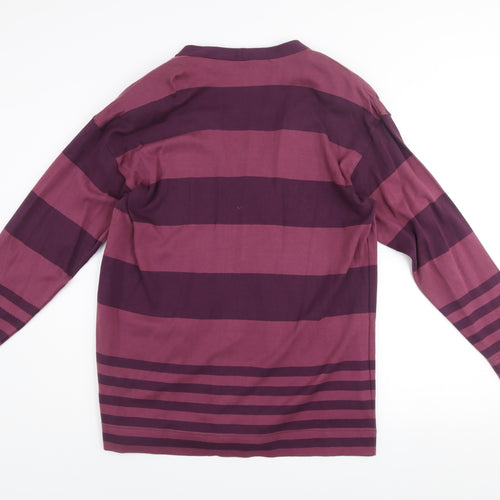 Kaleidoscope Men's Purple Striped Cotton Cardigan M