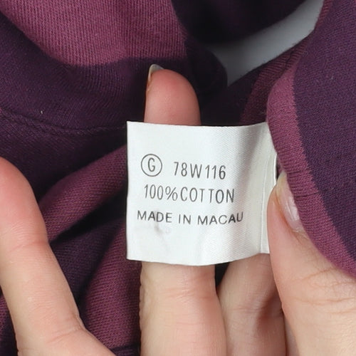 Kaleidoscope Men's Purple Striped Cotton Cardigan M