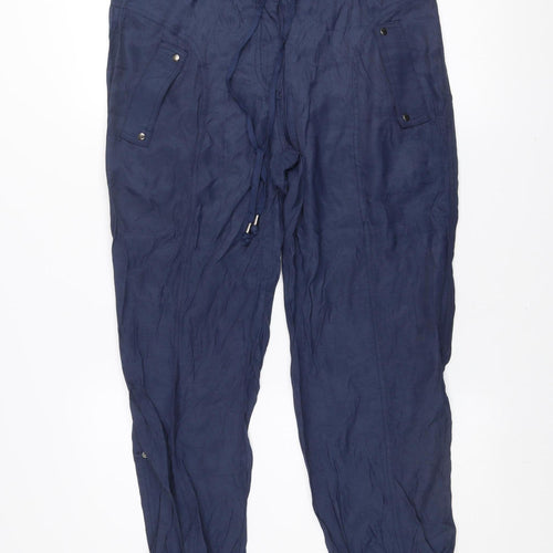 Mandi Women's Blue Cotton Blend Jogger Trousers Size 10