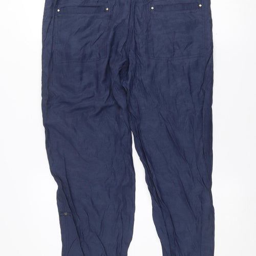 Mandi Women's Blue Cotton Blend Jogger Trousers Size 10