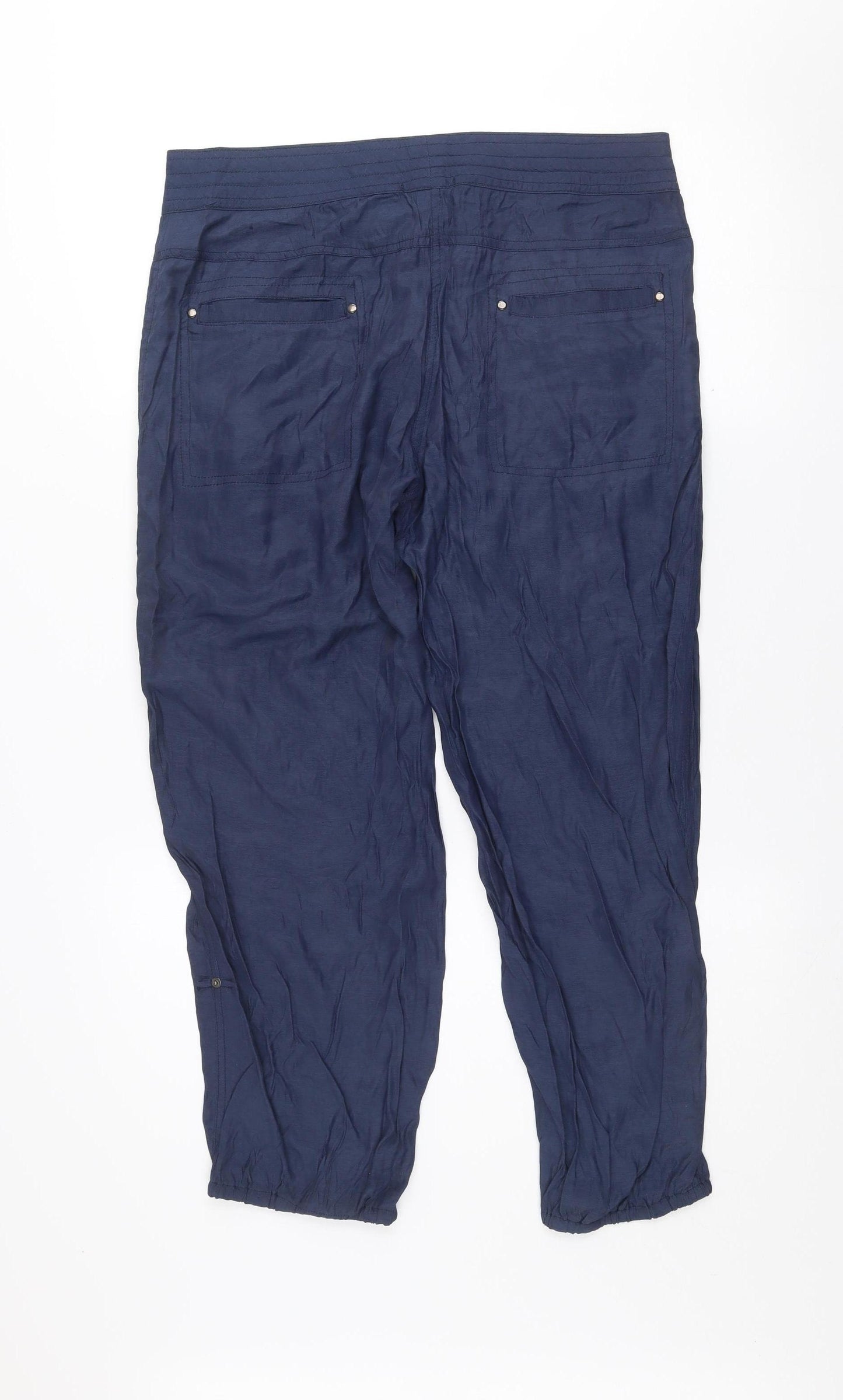 Mandi Women's Blue Cotton Blend Jogger Trousers Size 10