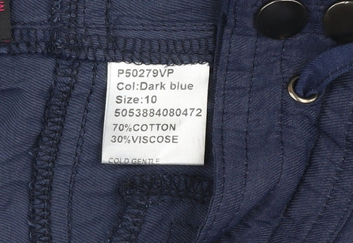 Mandi Women's Blue Cotton Blend Jogger Trousers Size 10