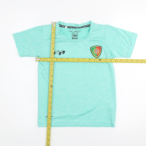 Portugal Sport Boys Green XS Short Sleeve Football T-Shirt