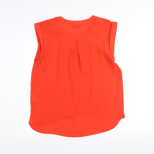 Yessica Women's Red Sleeveless V-Neck Chiffon Blouse Size 10