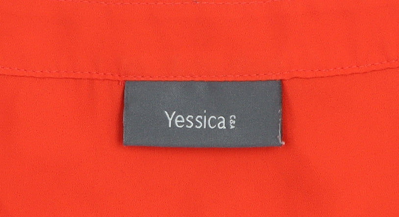 Yessica Women's Red Sleeveless V-Neck Chiffon Blouse Size 10
