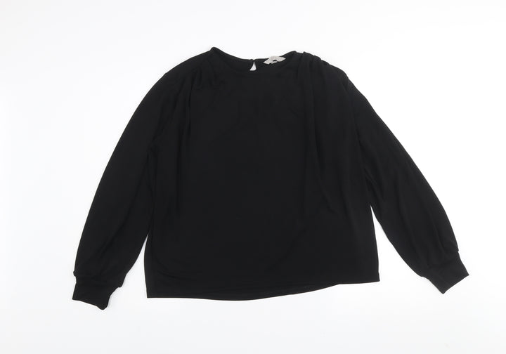 H&M Women’s Black Long Sleeve Polyester Blouse Size 12