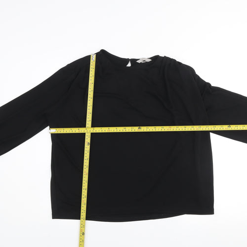 H&M Women’s Black Long Sleeve Polyester Blouse Size 12