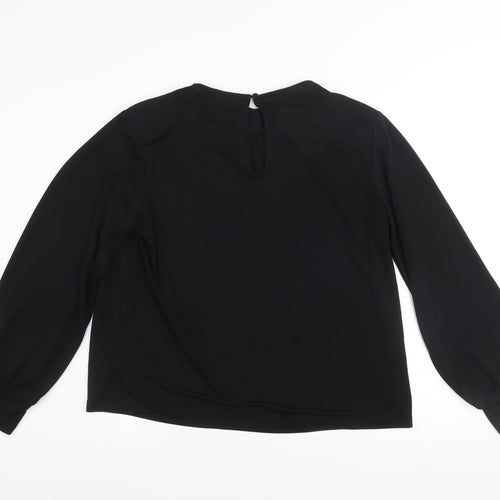 H&M Women’s Black Long Sleeve Polyester Blouse Size 12
