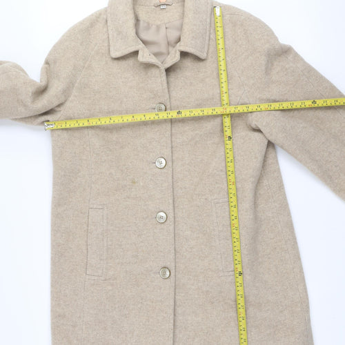 Bonmarché Women’s Beige Wool Blend Mid-Length Coat Size 12