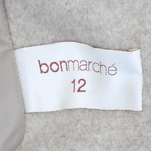 Bonmarché Women’s Beige Wool Blend Mid-Length Coat Size 12