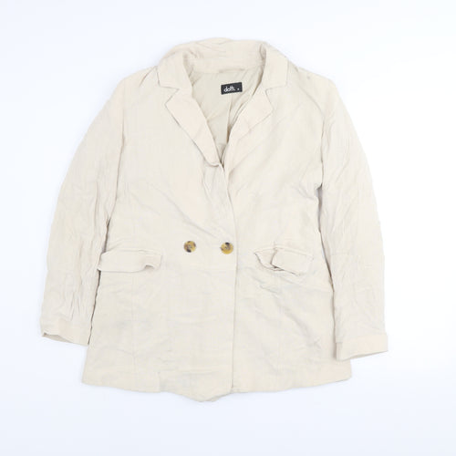 Dotti Womens Beige Linen Blend Blazer Jacket Size 10