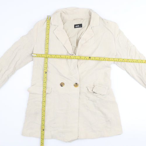 Dotti Womens Beige Linen Blend Blazer Jacket Size 10