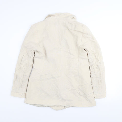 Dotti Womens Beige Linen Blend Blazer Jacket Size 10