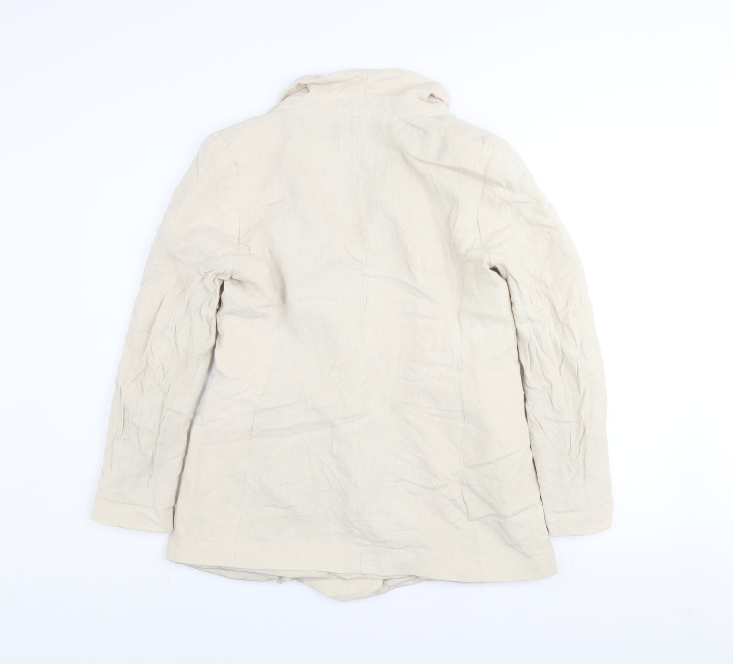 Dotti Womens Beige Linen Blend Blazer Jacket Size 10