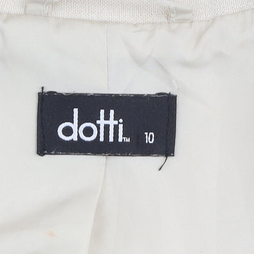 Dotti Womens Beige Linen Blend Blazer Jacket Size 10