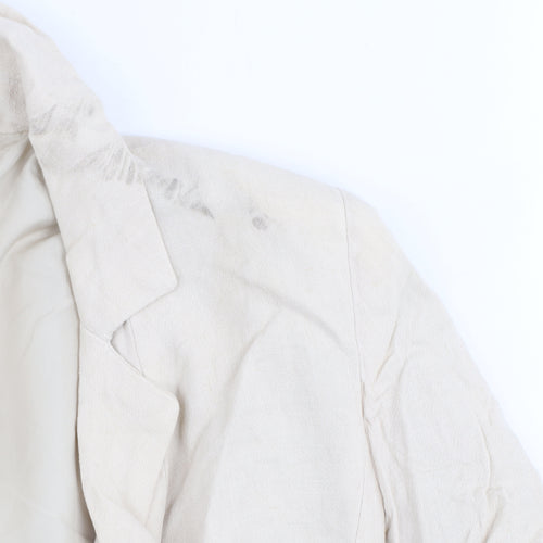 Dotti Womens Beige Linen Blend Blazer Jacket Size 10
