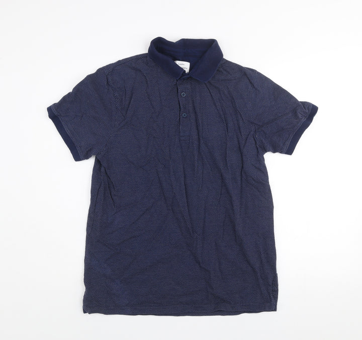 Peter Werth Men’s Blue Cotton Polo Shirt Size L Short Sleeve Casual