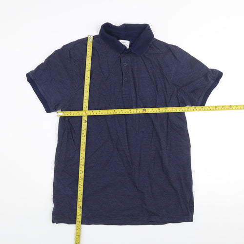 Peter Werth Men’s Blue Cotton Polo Shirt Size L Short Sleeve Casual