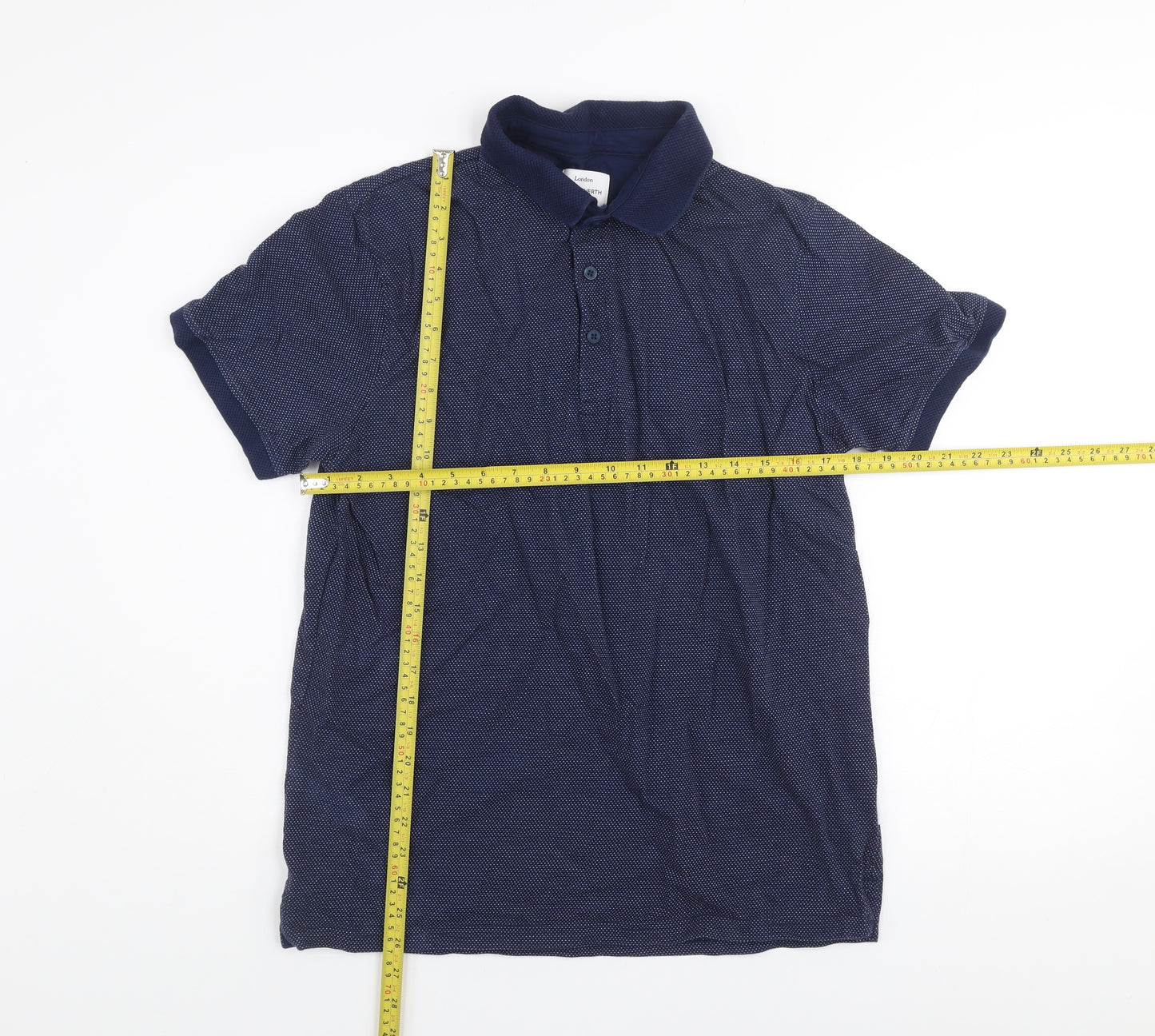 Peter Werth Men’s Blue Cotton Polo Shirt Size L Short Sleeve Casual