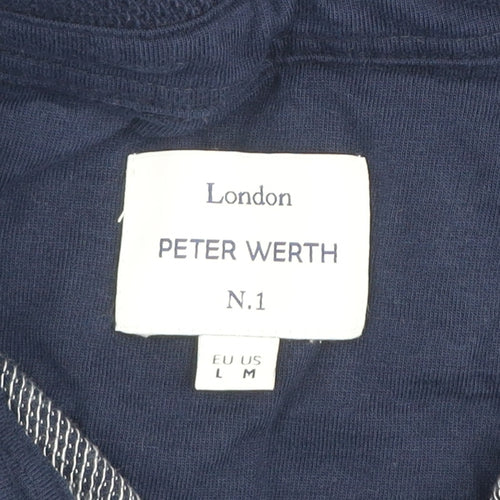 Peter Werth Men’s Blue Cotton Polo Shirt Size L Short Sleeve Casual