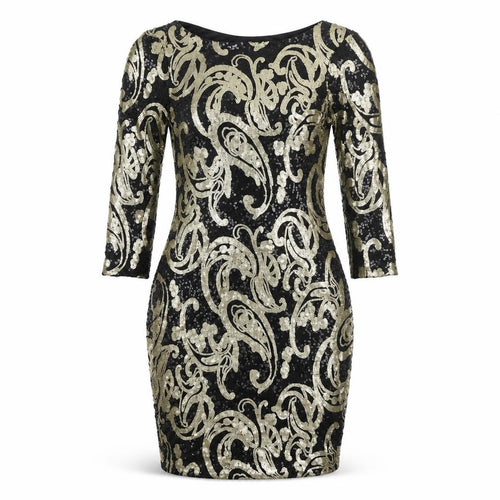 Topshop Women’s Black Sequin Bodycon Dress UK 10 Party Cocktail