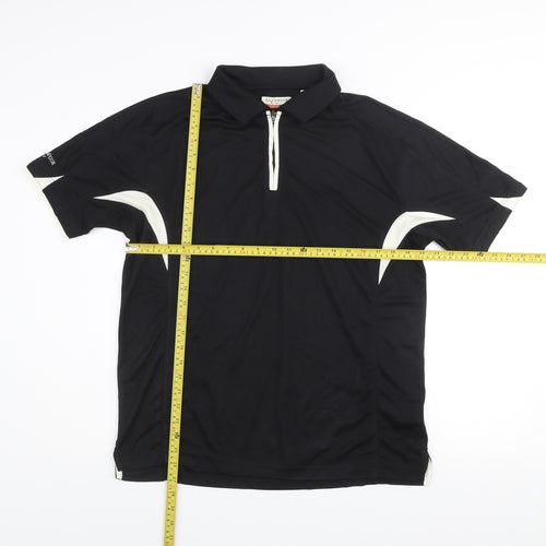 Glenmuir Men’s Black Golf Polo Shirt M Moisture Wicking Short Sleeve