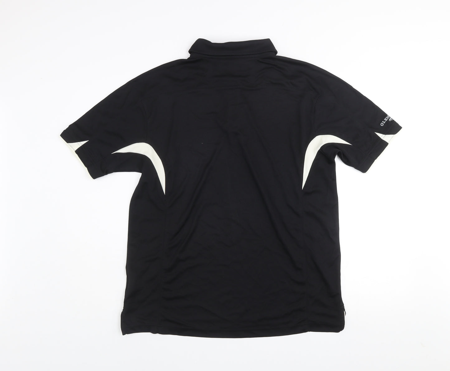Glenmuir Men’s Black Golf Polo Shirt M Moisture Wicking Short Sleeve