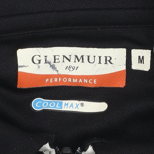 Glenmuir Men’s Black Golf Polo Shirt M Moisture Wicking Short Sleeve