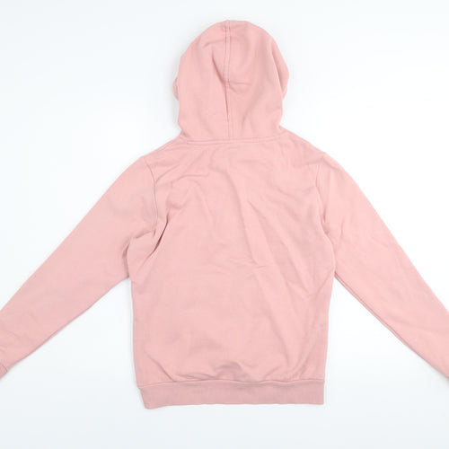 Puma Women Pink Pullover Hoodie Small Cotton Blend Logo Print