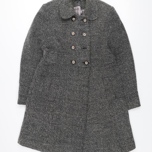 Debenhams Collection Women's Grey Wool Blend Double-Breasted Coat Size 12