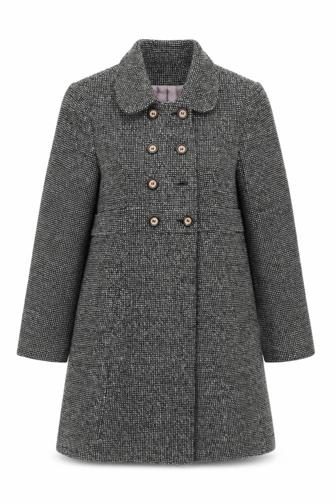 Debenhams Collection Women's Grey Wool Blend Double-Breasted Coat Size 12