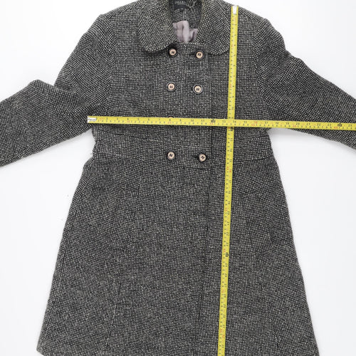 Debenhams Collection Women's Grey Wool Blend Double-Breasted Coat Size 12