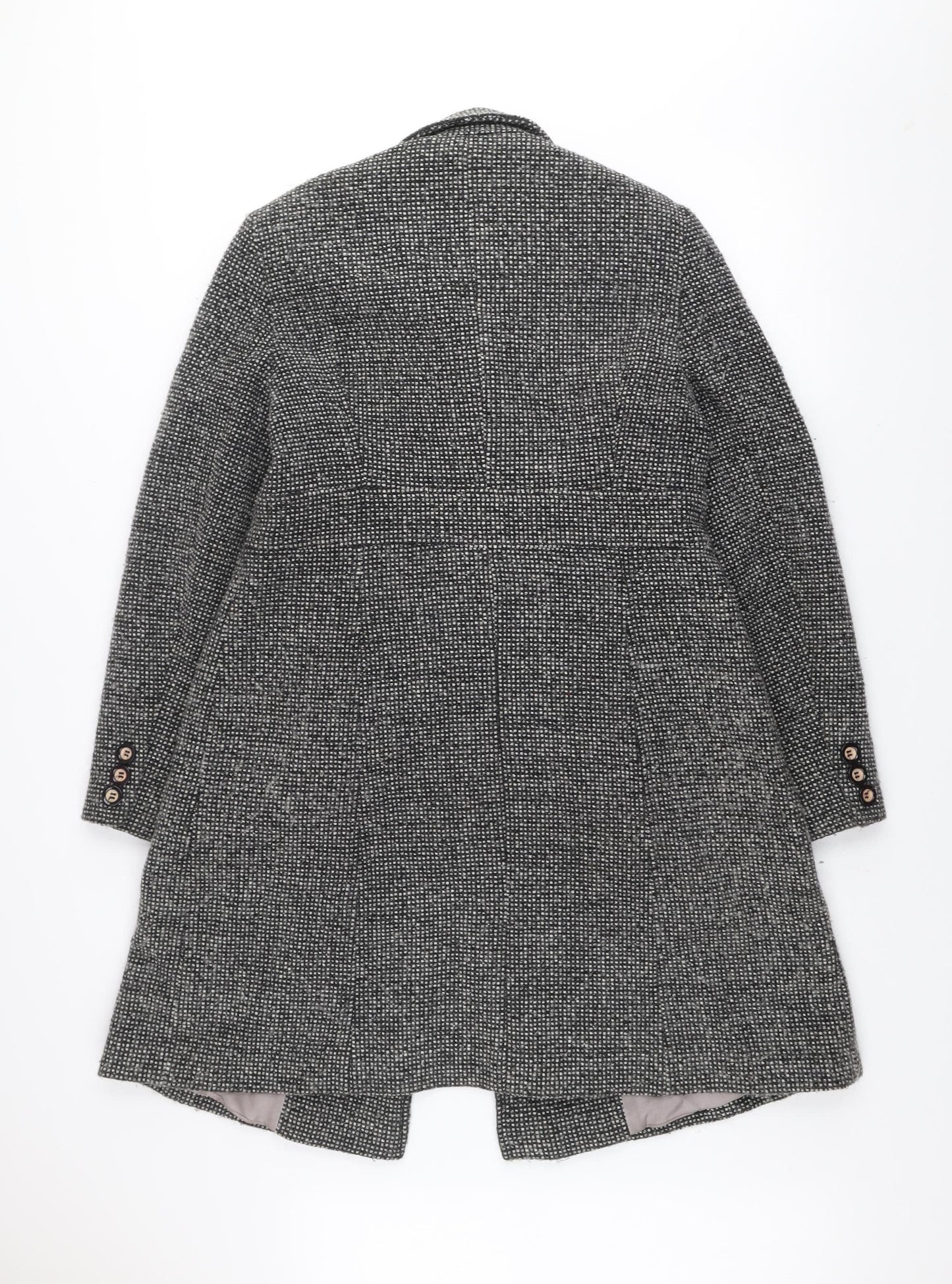 Debenhams Collection Women's Grey Wool Blend Double-Breasted Coat Size 12
