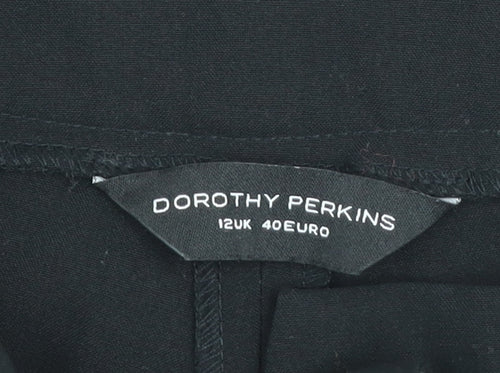 Dorothy Perkins Women Black Size 12 Wide-Leg Trousers