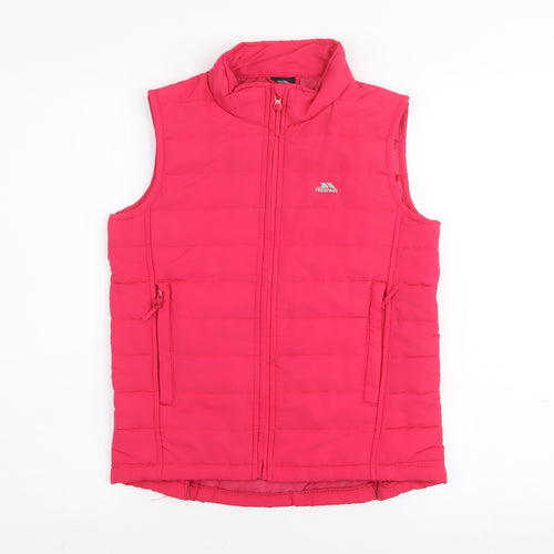 Trespass Girls Pink Puffer Waistcoat 11-12 Years Quilted Sleeveless Gilet