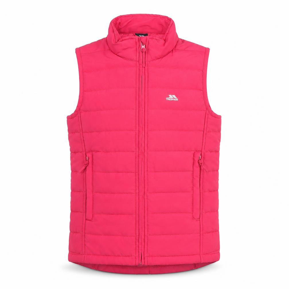 Trespass Girls Pink Puffer Waistcoat 11-12 Years Quilted Sleeveless Gilet