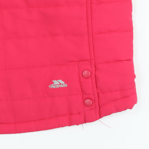 Trespass Girls Pink Puffer Waistcoat 11-12 Years Quilted Sleeveless Gilet