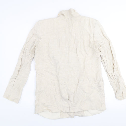 Topshop Women’s Beige Linen Blazer Jacket UK 8 Classic Style