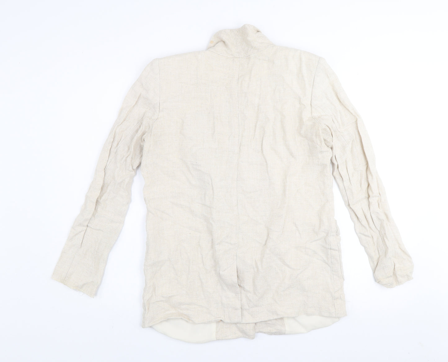 Topshop Women’s Beige Linen Blazer Jacket UK 8 Classic Style