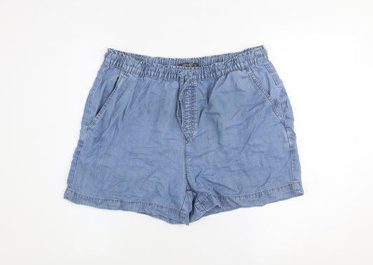 Dunnes Blue Lyocell Women's Casual Shorts Size M (UK 12) Elastic Waist