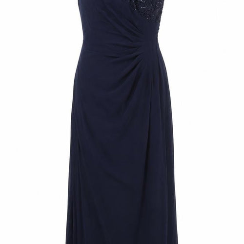 R&M Richards Women's Blue Sleeveless Sheath Long Dress Size 8